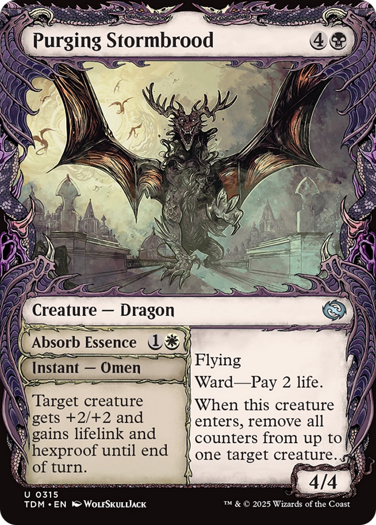 Purging Stormbrood // Absorb Essence (TDM-315) - Tarkir: Dragonstorm: (Showcase) Foil
