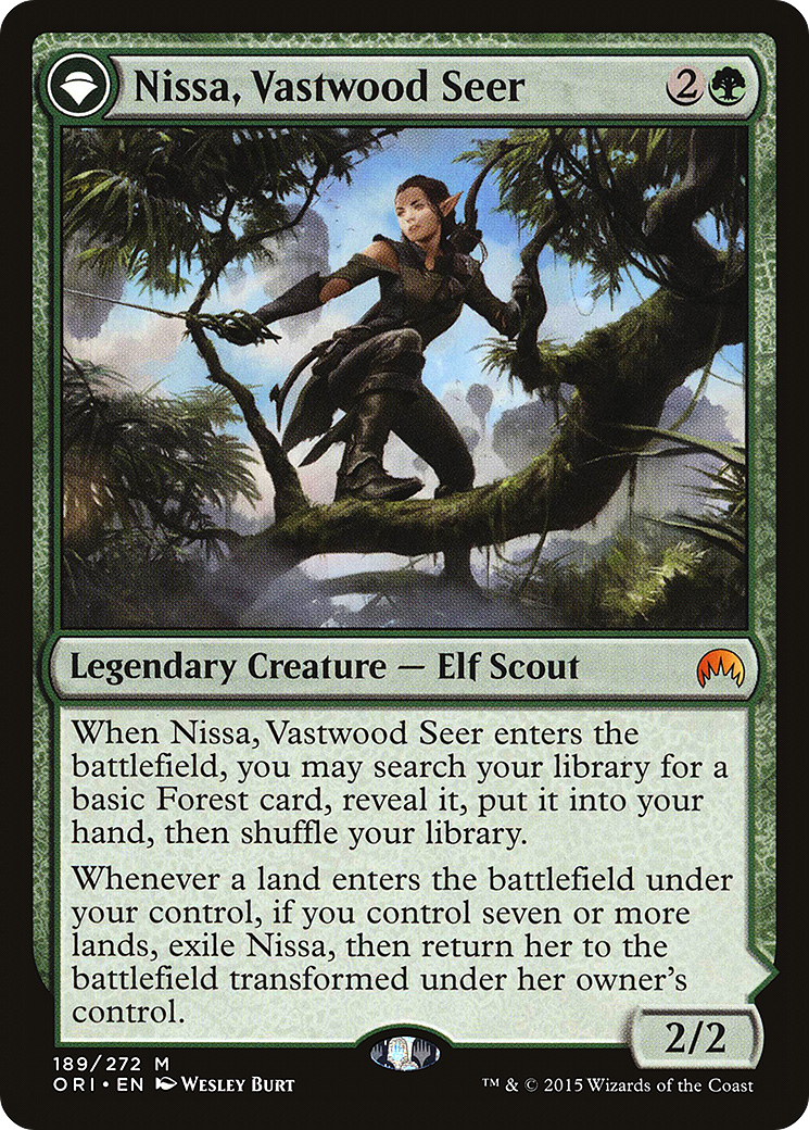 Nissa, Vastwood Seer // Nissa, Sage Animist (ORI-189) - Magic Origins: (originpwdfc)