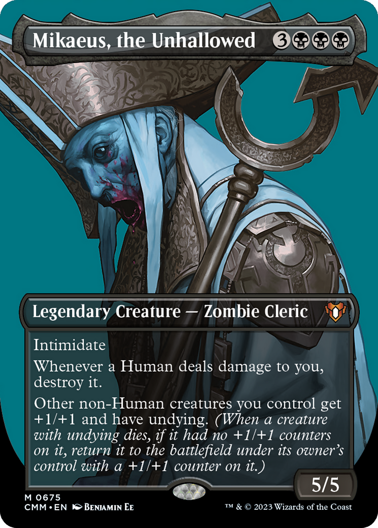 Mikaeus, the Unhallowed (Borderless) (CMM-675) - Commander Masters (Borderless) Foil