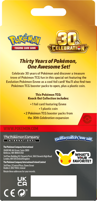 PRE-ORDER: POKEMON 30TH CELEBRATION KNOCK OUT COLLECTION