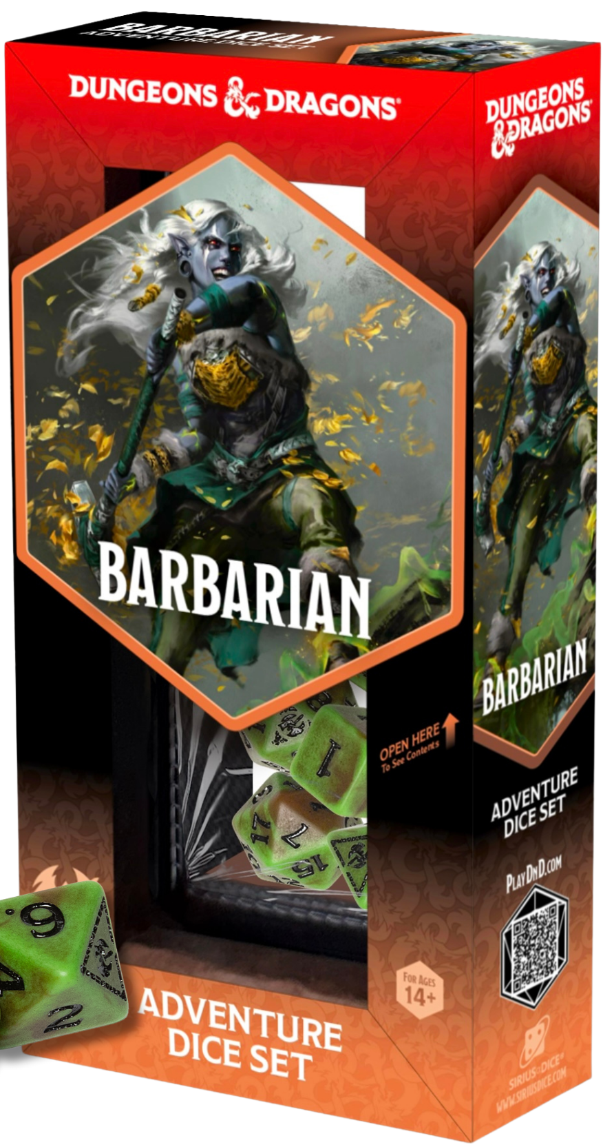 DND ADVENTURE DICE BARBARIAN: GREEN/BROWN
