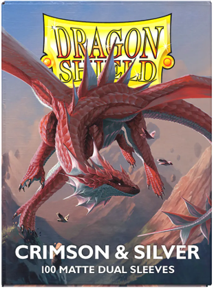 DRAGON SHIELD SLEEVES DUAL MATTE CRIMSON AND SILVER 100CT