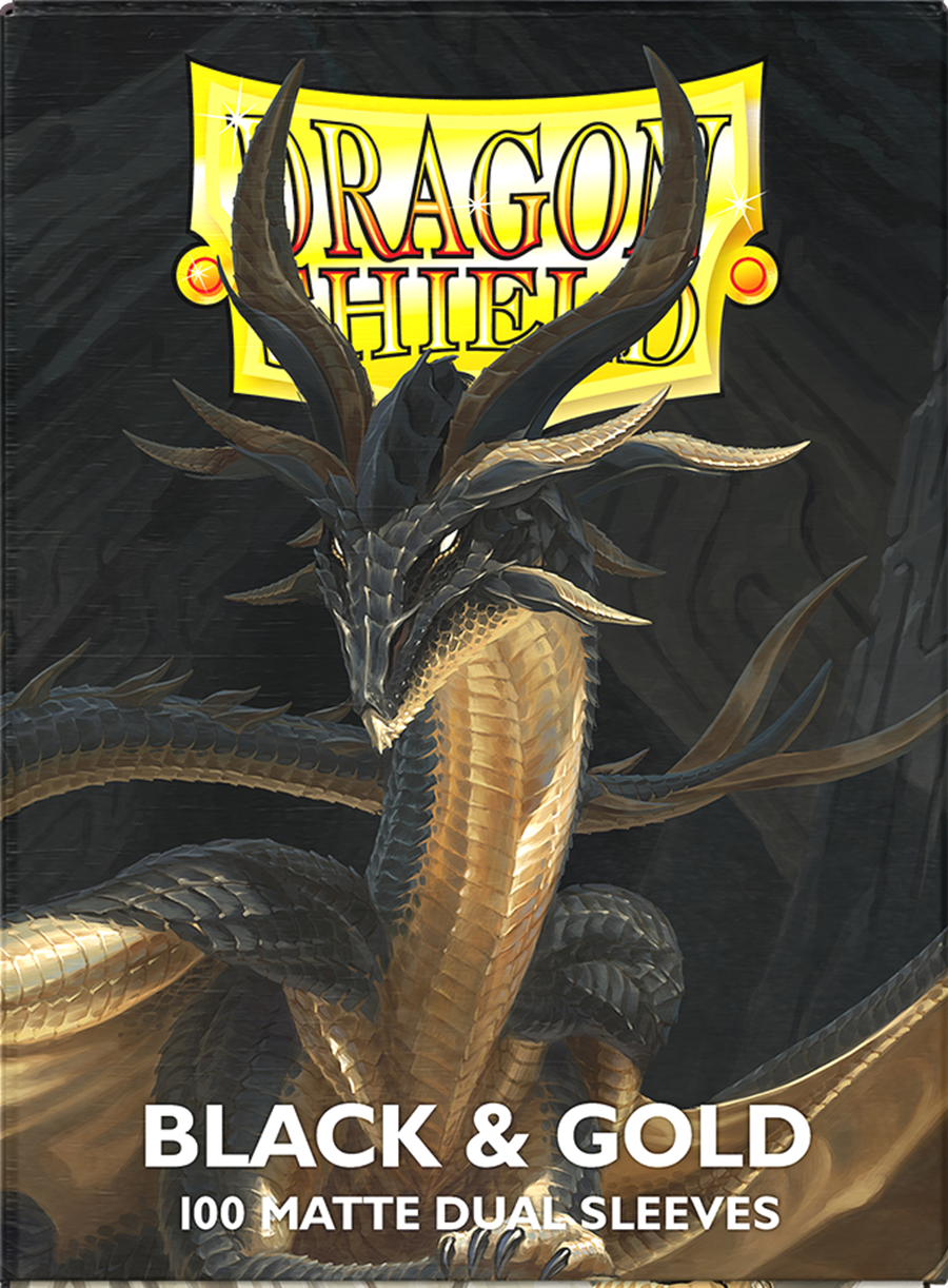 DRAGON SHIELD SLEEVES DUAL MATTE BLACK AND GOLD 100CT