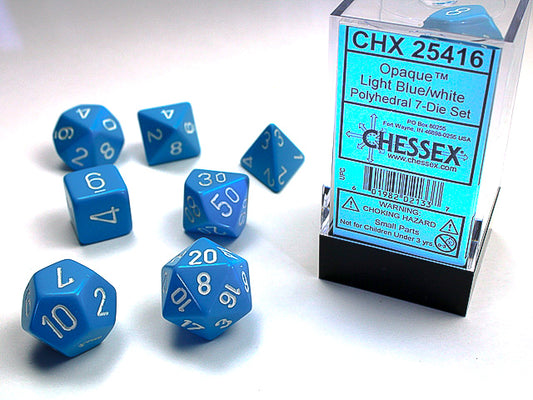 OPAQUE 7-DIE SET LIGHT BLUE/WHITE