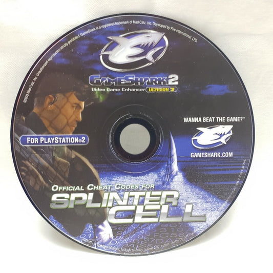 PS2 Gameshark 2 V3 Official Cheat Codes for Splinter Cell